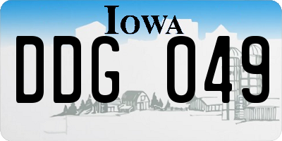IA license plate DDG049