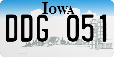 IA license plate DDG051