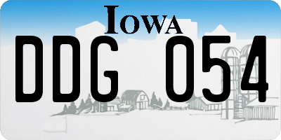 IA license plate DDG054