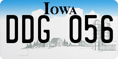 IA license plate DDG056