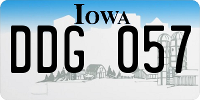 IA license plate DDG057