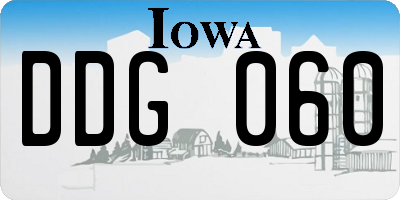 IA license plate DDG060