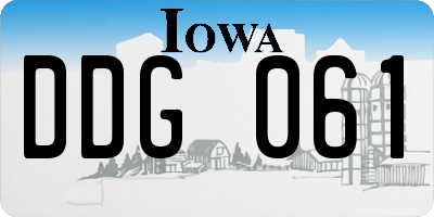 IA license plate DDG061