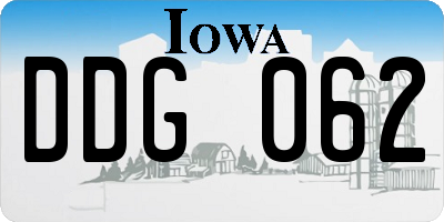IA license plate DDG062