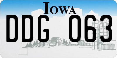 IA license plate DDG063
