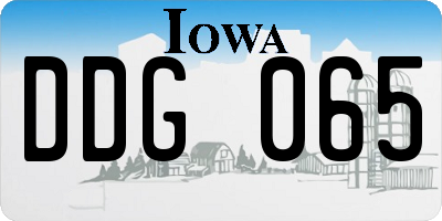 IA license plate DDG065