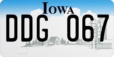 IA license plate DDG067
