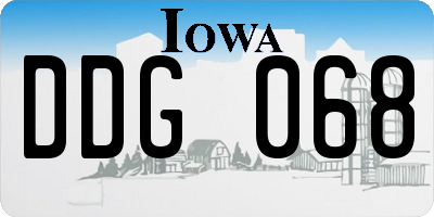 IA license plate DDG068