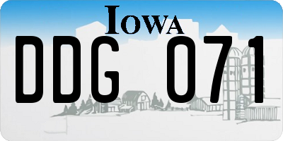 IA license plate DDG071