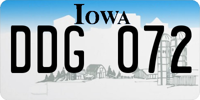 IA license plate DDG072