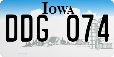 IA license plate DDG074