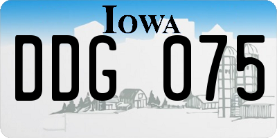 IA license plate DDG075