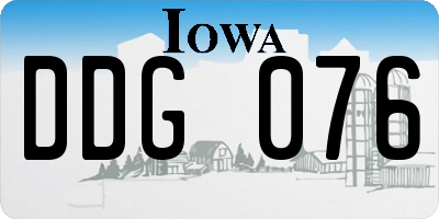 IA license plate DDG076