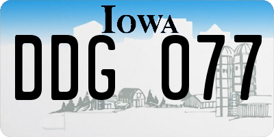 IA license plate DDG077