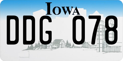 IA license plate DDG078