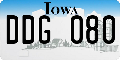 IA license plate DDG080