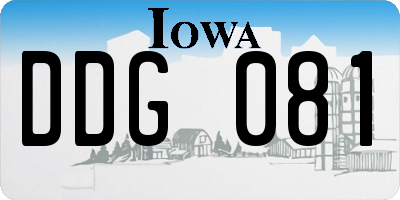 IA license plate DDG081