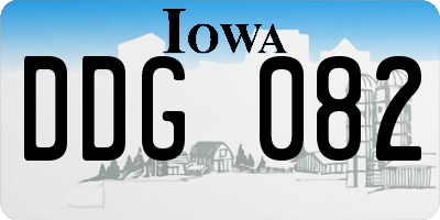 IA license plate DDG082