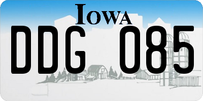 IA license plate DDG085