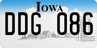 IA license plate DDG086