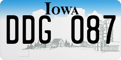 IA license plate DDG087