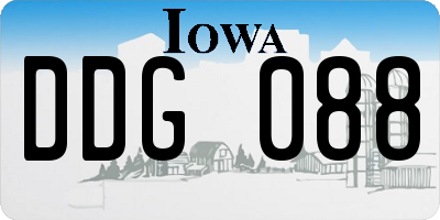 IA license plate DDG088