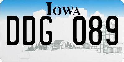 IA license plate DDG089