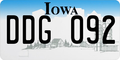 IA license plate DDG092