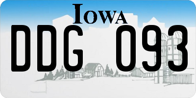 IA license plate DDG093