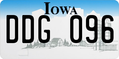 IA license plate DDG096