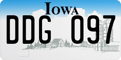 IA license plate DDG097