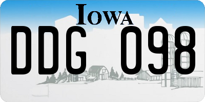 IA license plate DDG098