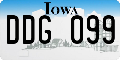 IA license plate DDG099