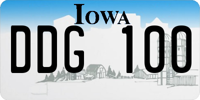 IA license plate DDG100