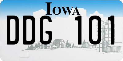 IA license plate DDG101