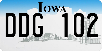 IA license plate DDG102
