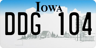 IA license plate DDG104