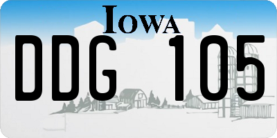 IA license plate DDG105