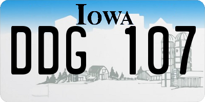 IA license plate DDG107