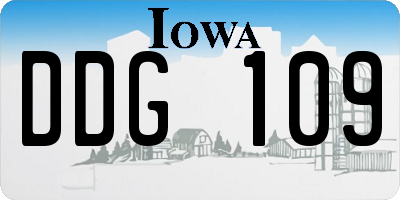 IA license plate DDG109