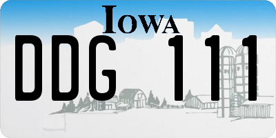 IA license plate DDG111