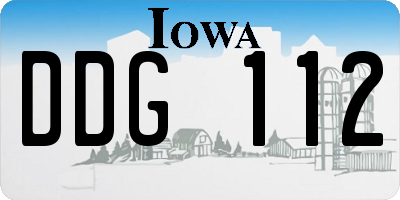 IA license plate DDG112