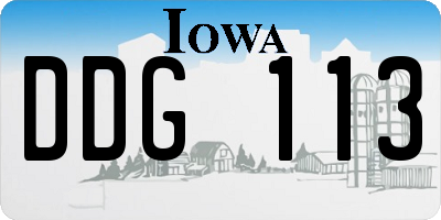 IA license plate DDG113