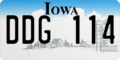 IA license plate DDG114