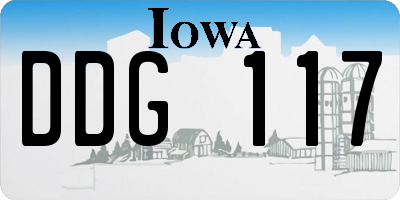 IA license plate DDG117