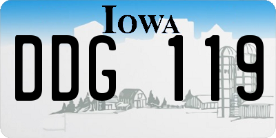 IA license plate DDG119