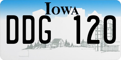 IA license plate DDG120