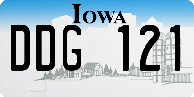 IA license plate DDG121