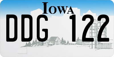 IA license plate DDG122