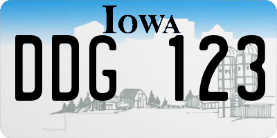 IA license plate DDG123